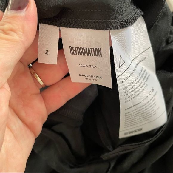 Reformation Black Silk V-neck Jumpsuit - Picture 8 of 8